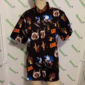Middle Of Beyond Button Down Shirt Ozzy Osbourne Bark At The Moon MOB Mens M